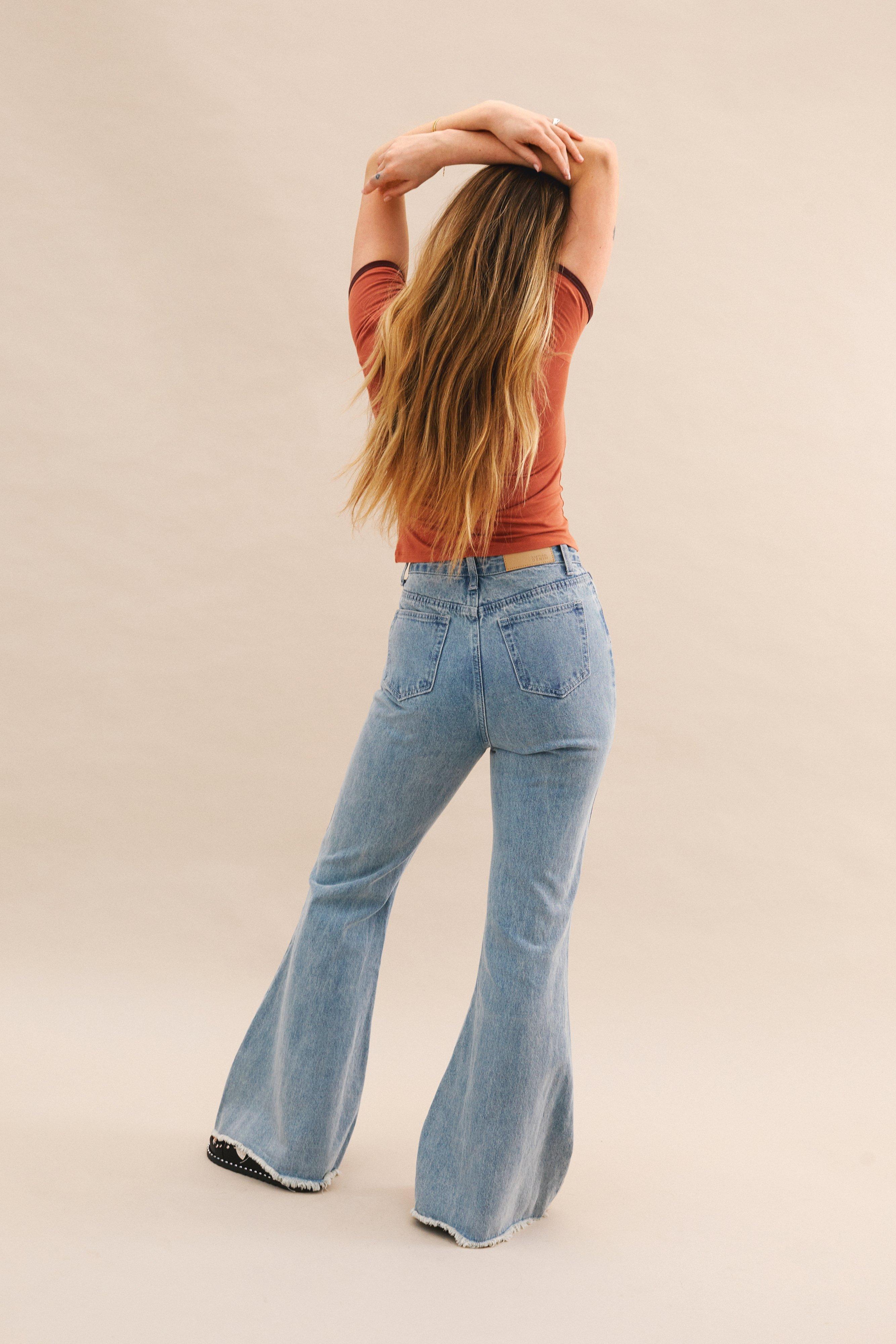 Raw hem sale bell bottom jeans